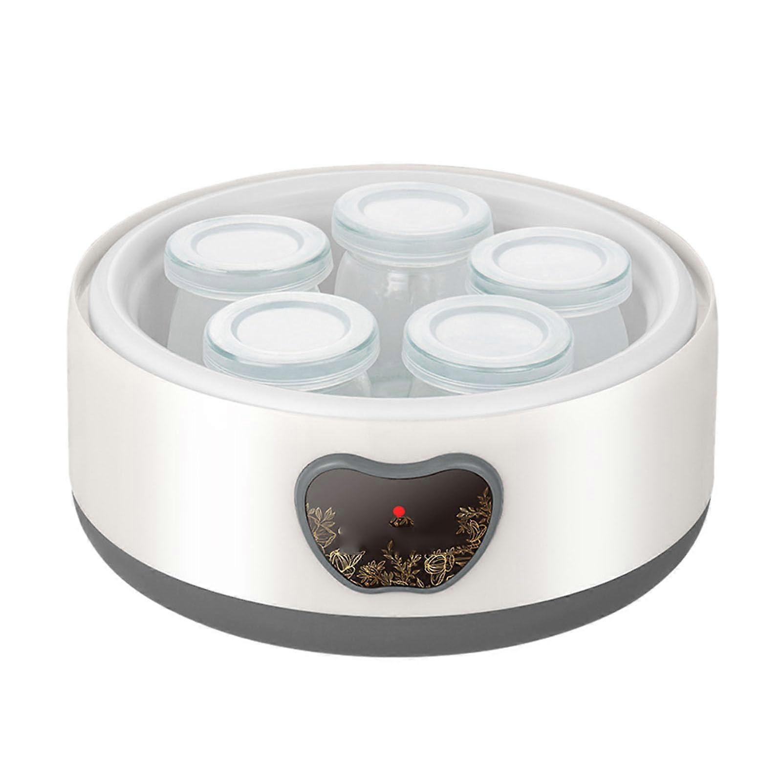Probiotic Yogurt Maker with Adjustable Temperature Control, 21x15cm White Yoghurt Jar with Lid for Men and Women Health