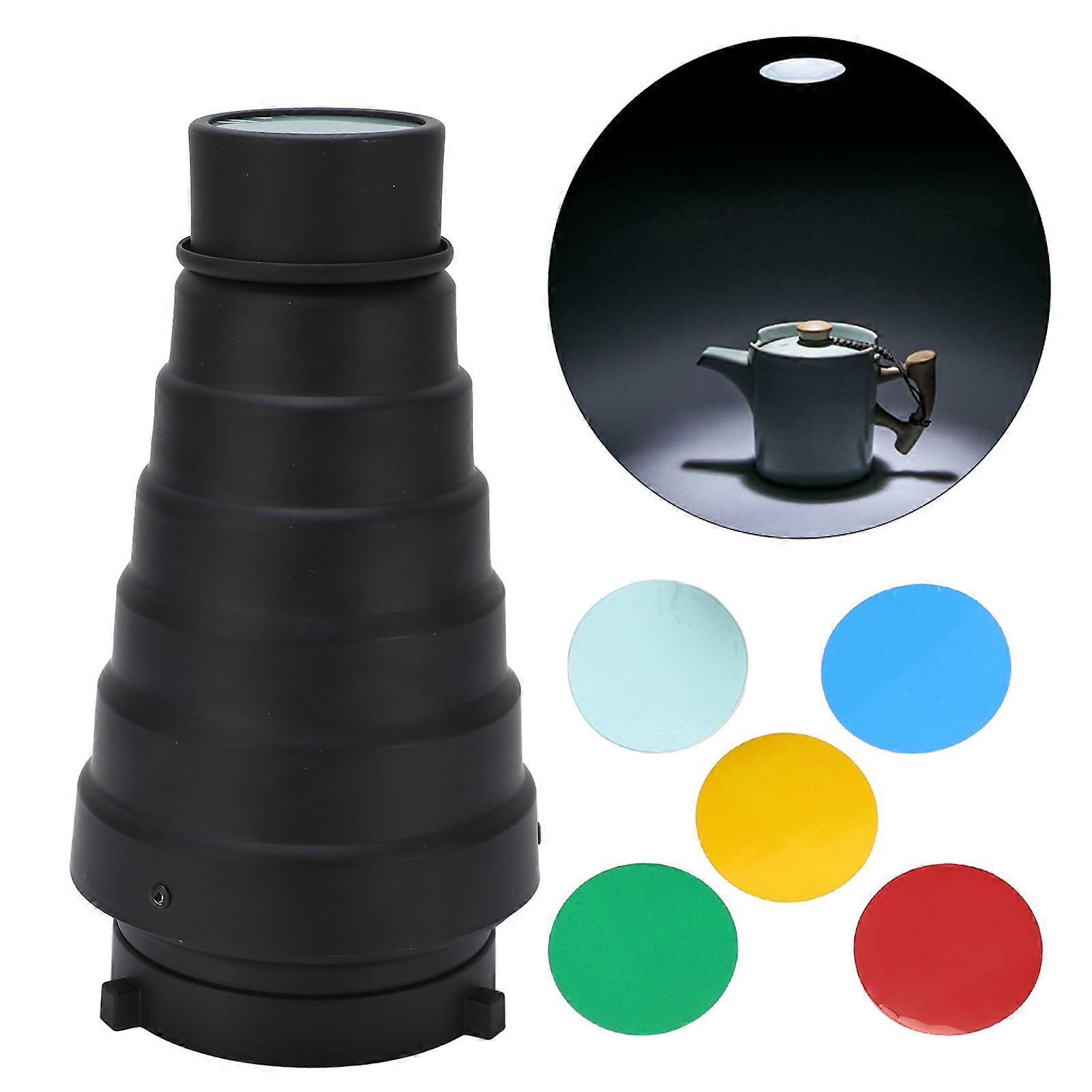 Flash Snoot Mount Conical Snoot Kit Optical Photography Flash Capacitor Tube for Studio Photo Video