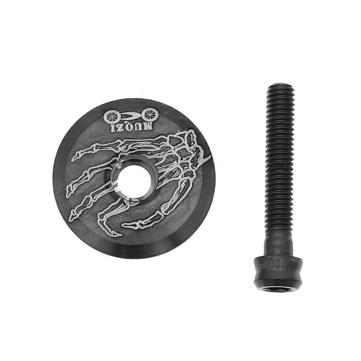 Cycling Equipment Titanium Alloy Front Fork Handle Stem Cover Bike Style Enhancement 3.18X2.80X2.02CM Round Screw Mount 1 Set