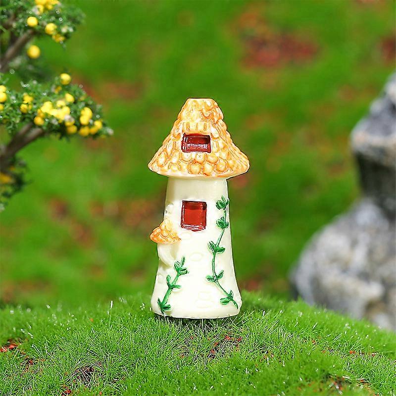 Husfigur Mikro Landskap Hjemmedekorasjon Miniatyr Fe Garde Gul