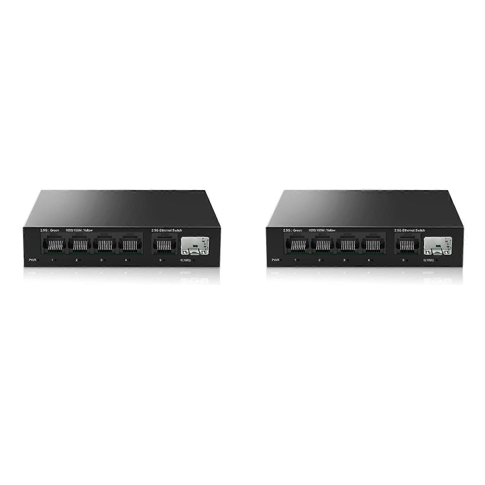 2,5G-Switch, 5-Port-2500-Mbps-Netzwerk-Switch mit 10G SFP+ Auto-Plug