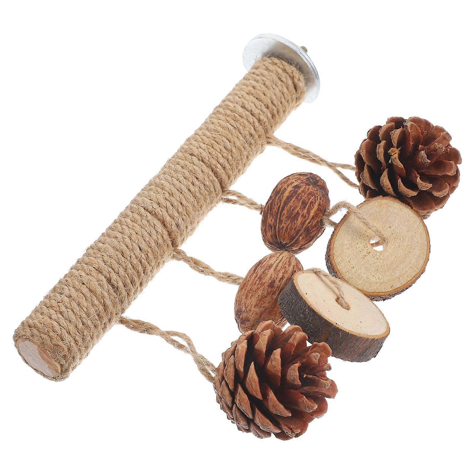 Bird Foraging Toy Parrot Chewing Toy Playtime Synthetic Material Simple Design 7.1X1.6X5.5in Chewing 1Pack