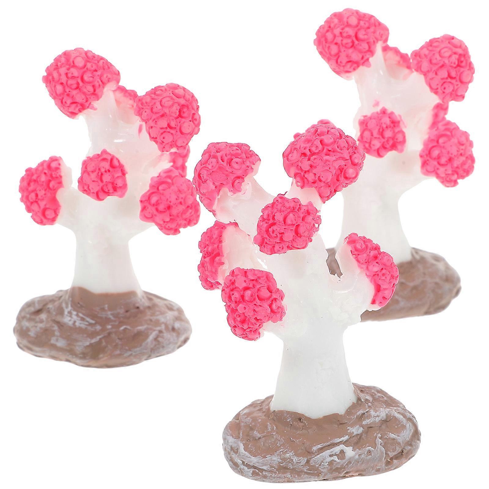 Fish Tank Landscaping Ornaments Resin Coral Reef Ornament Pink 4X5.5CM Safe for Water Quality 3Pcs