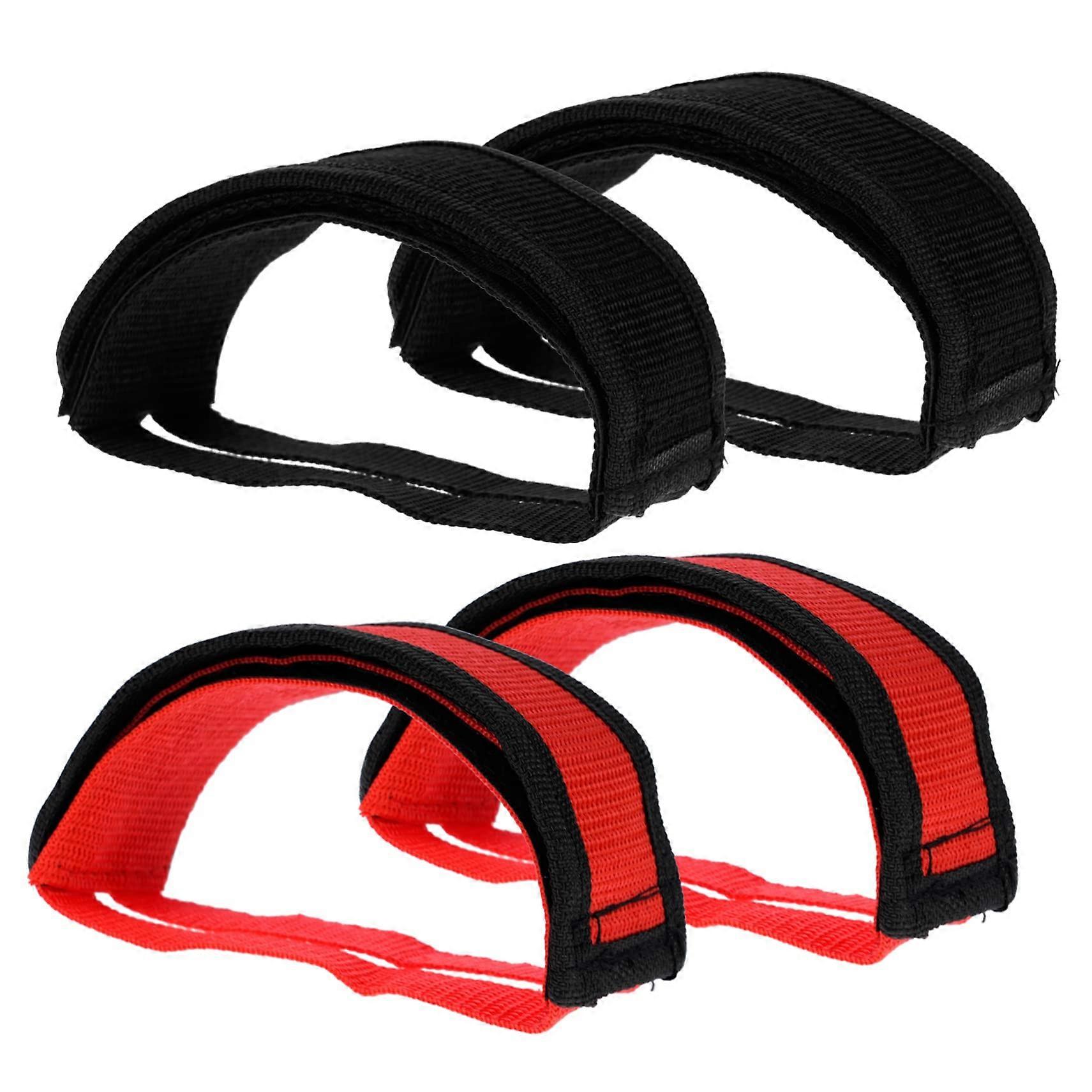 Adjustable Bicycle Pedal Straps 4-Pack, Non-Slip Foot Supports Compatible with Most Stationary Bikes for Training