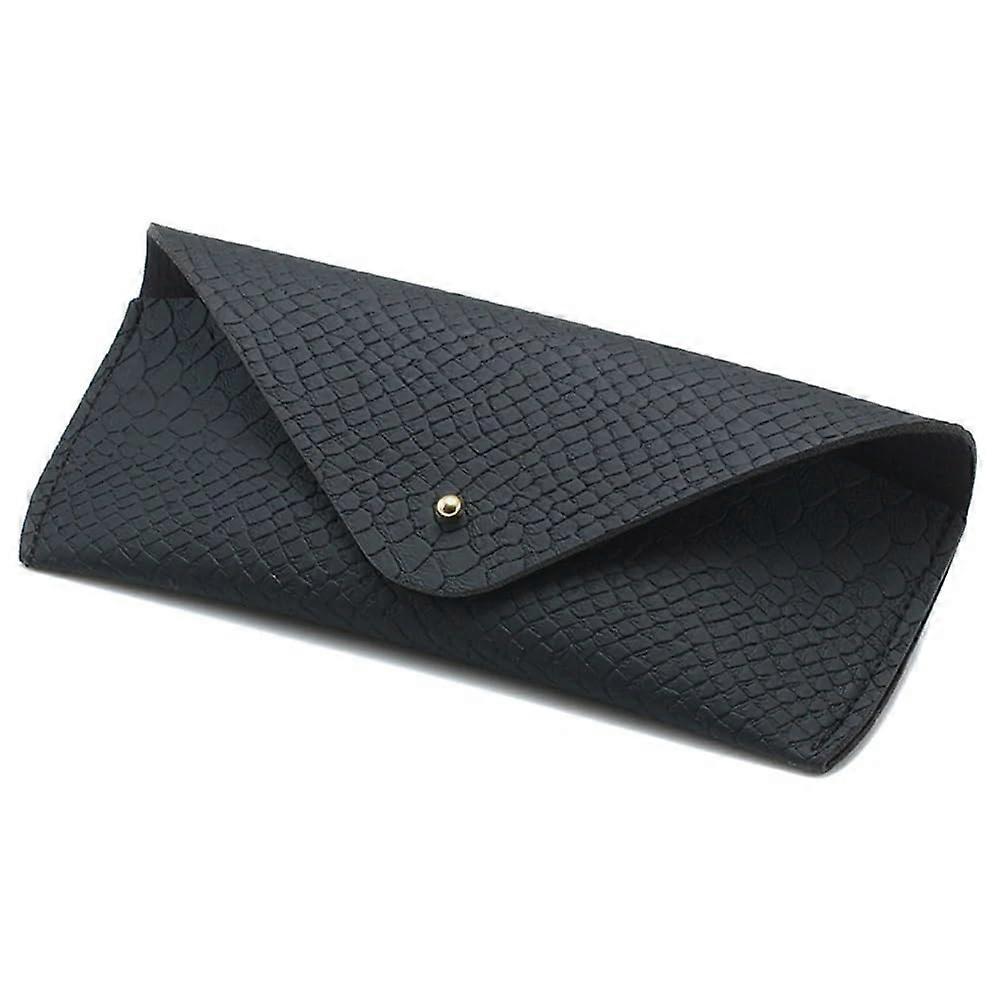 PU Leather Eyeglass Case, Solid Color, For Reading Glasses, Easy To Carry, 1-3 Piece Sets, One Size, Black