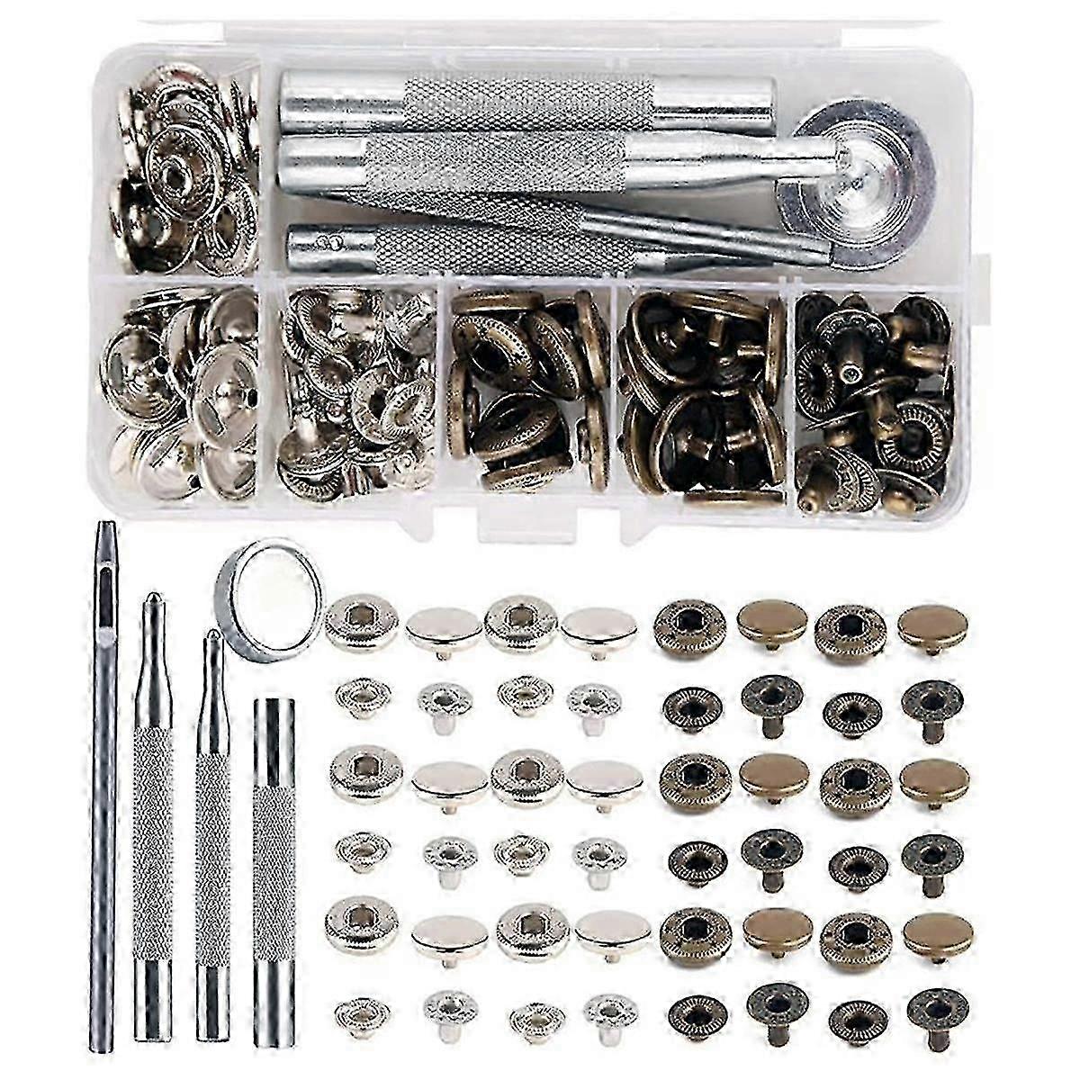 Leather Crafting Kit with Tools, Punch Sets, and Storage Box for Stitching and Punching