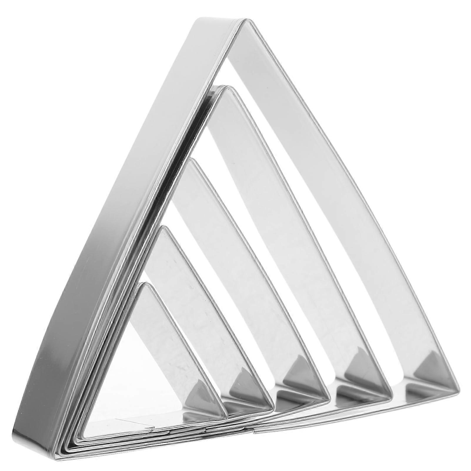 5-Piece Triangle Cake Molds for Muffins and Chiffon Cakes, Durable Non-Stick Silicone Baking Rings for Home and Professional Use