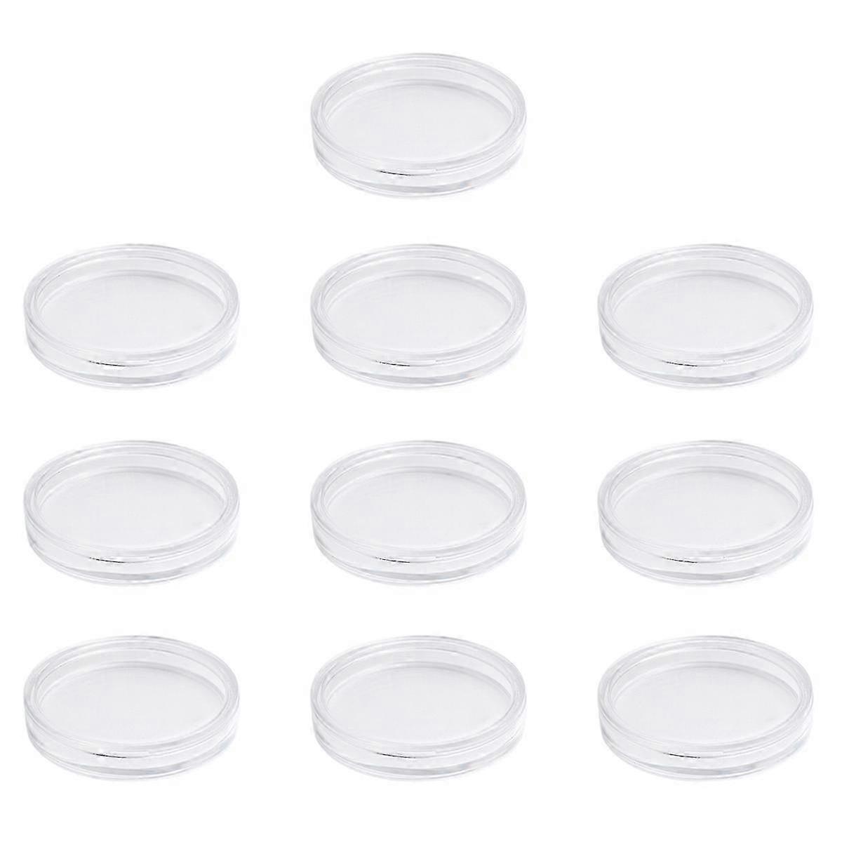 10pcs Round Coin Collection Protective Plastic Transparent Box