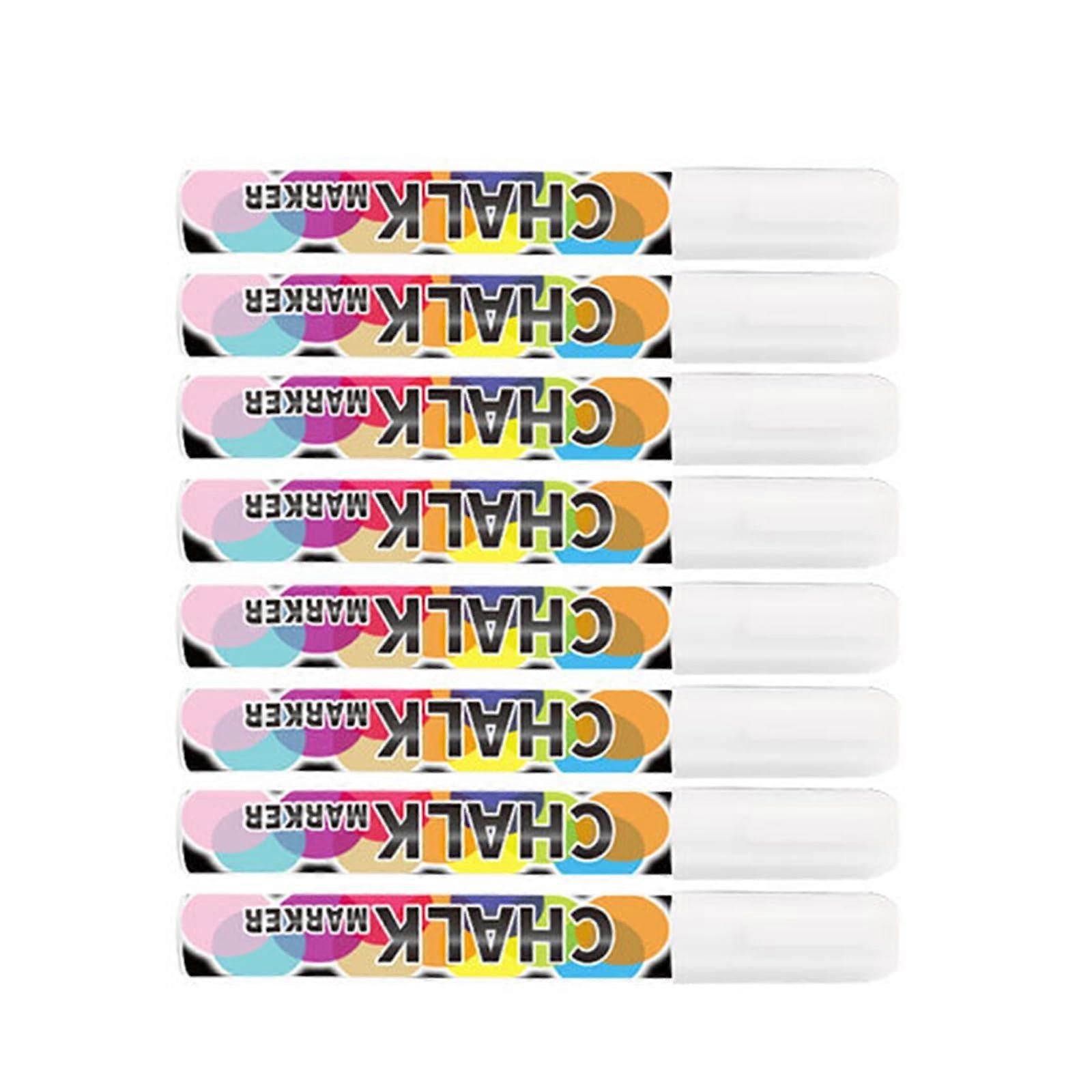 Kreidemarker 6mm Wendbare Spitze Radierbarer Kreidestift Set für Tafel Fenster Glas 8 Stück Weiß