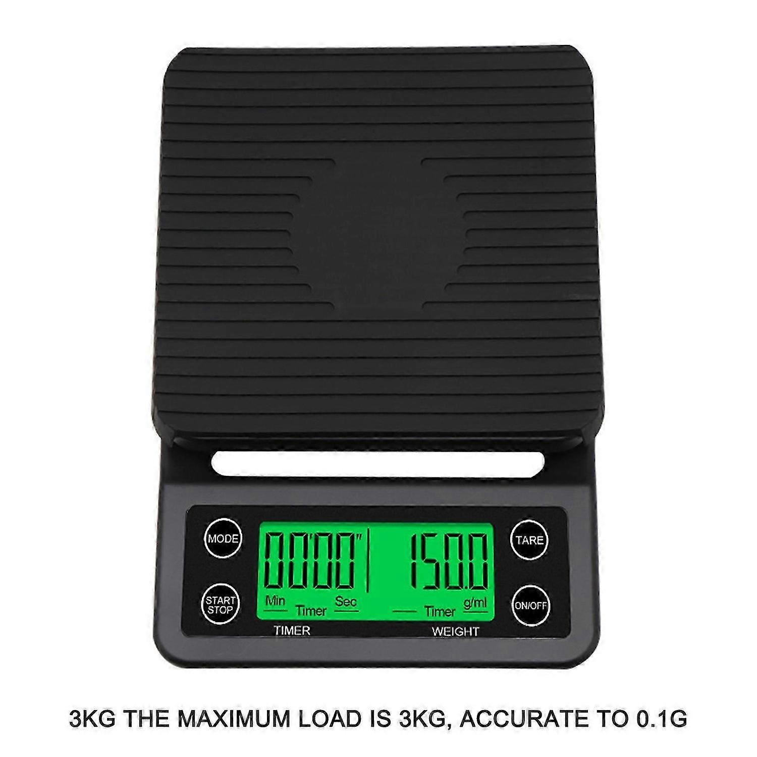 Accurate Electric Kitchen Scale,Coffee Scale with Timer High-precision Kitchen Scale Mini Electronic Platform Scale Food Weighing Scale 3kg/0.1