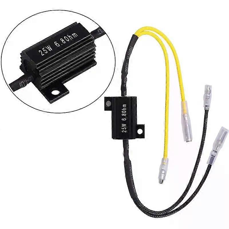 2pcs/set 25W 68Ohm Led Load Resistor Flicker Decoders Warning Canceler Bypass Wiring Harness For LED Headlight Upgraded