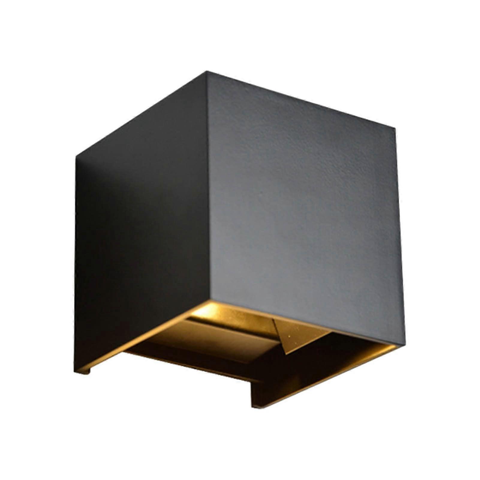 6W LED Wall Light, RGB Square Up Down Light with Remote Control, Adjustable Indoor Outdoor Cube Fixture for Patio Veranda