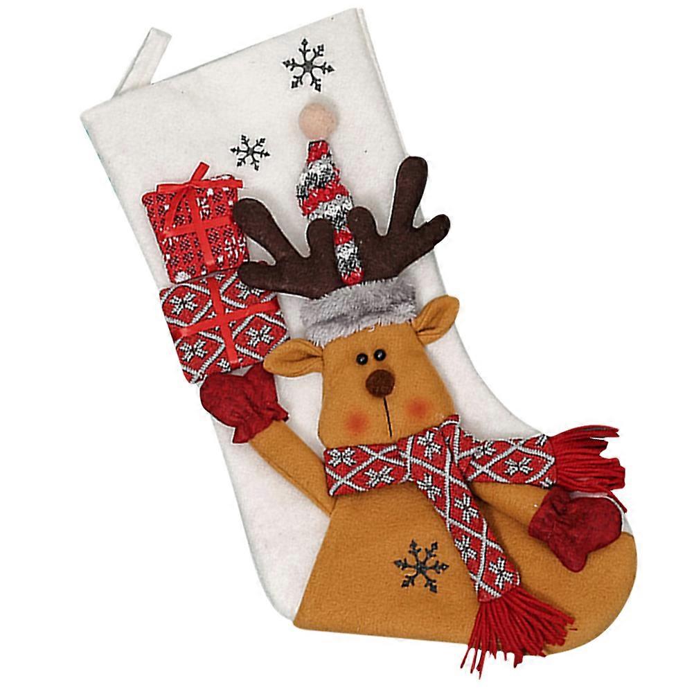 Present Bags Christmas Stocking Non-Woven Fabric Christmas Party Decorative Socks Candy Bag 1Pack