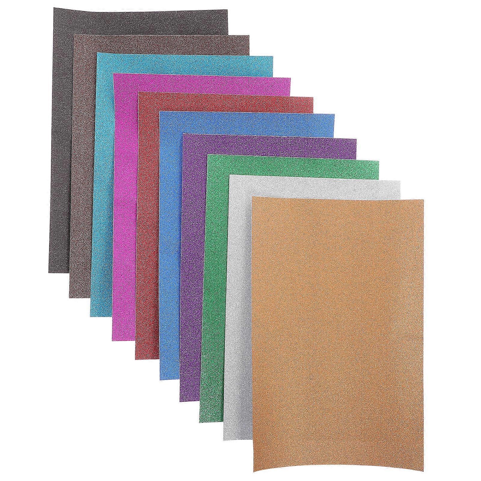Self Adhesive Glitter Craft Paper 20 Sheets Shiny Cardstock for DIY Projects, Invitations, and Paper Crafts for Home, School, and Kindergarten Use