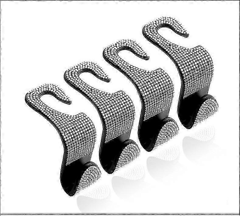 Car Hooks Backseat Organizer with Rhinestone, 8pcs