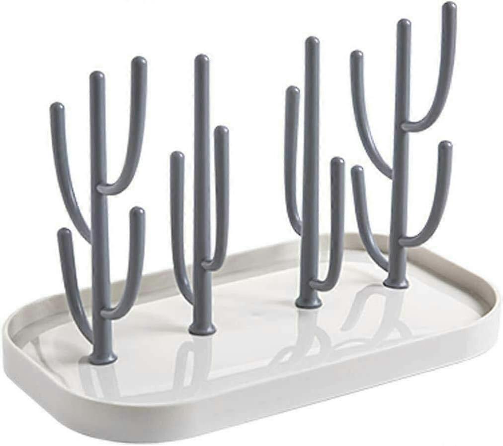 ZENGO Feeding Bottle Drying Rack with Detachable Drip Tray, Reusable (Gray)