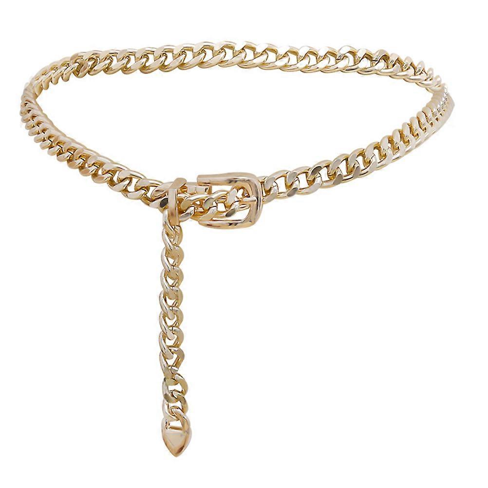 Chic Gold Waist Chain Belt for Women – Stylish Punk Design, Durable Body Chain with Key Attachment for Jeans