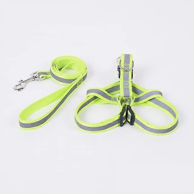 Reflective Dog Harness Set With Braided Round Rope Traction Luminous Sizes Large Medium Small