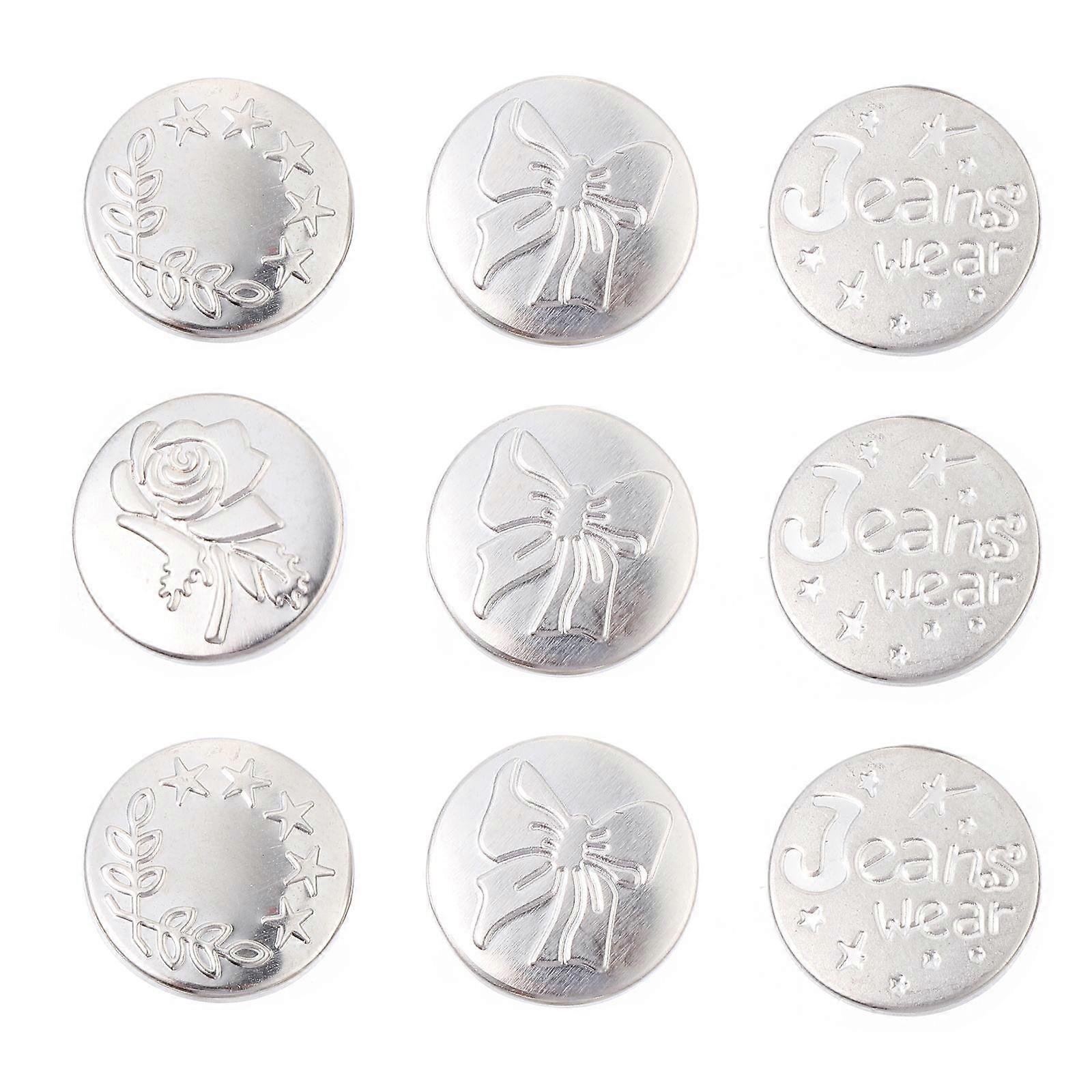 Blazer Button Replacement Detachable Round Metal Buttons for Windbreakers and Backpacks 10Pcs