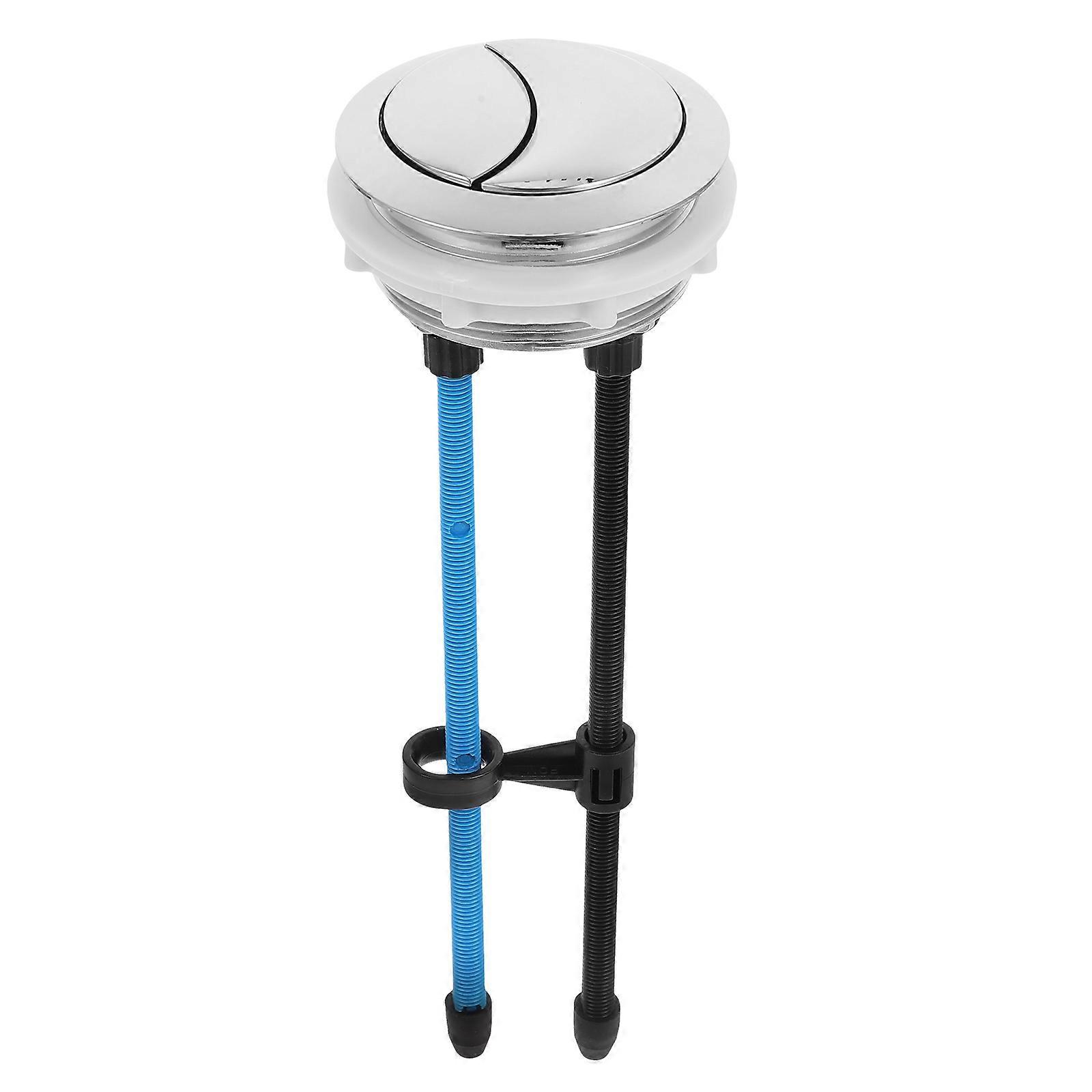Dual Flush Toilet Button with ABS Material Silver Color for Home Use Compatible with Double Push Design Easy Installation