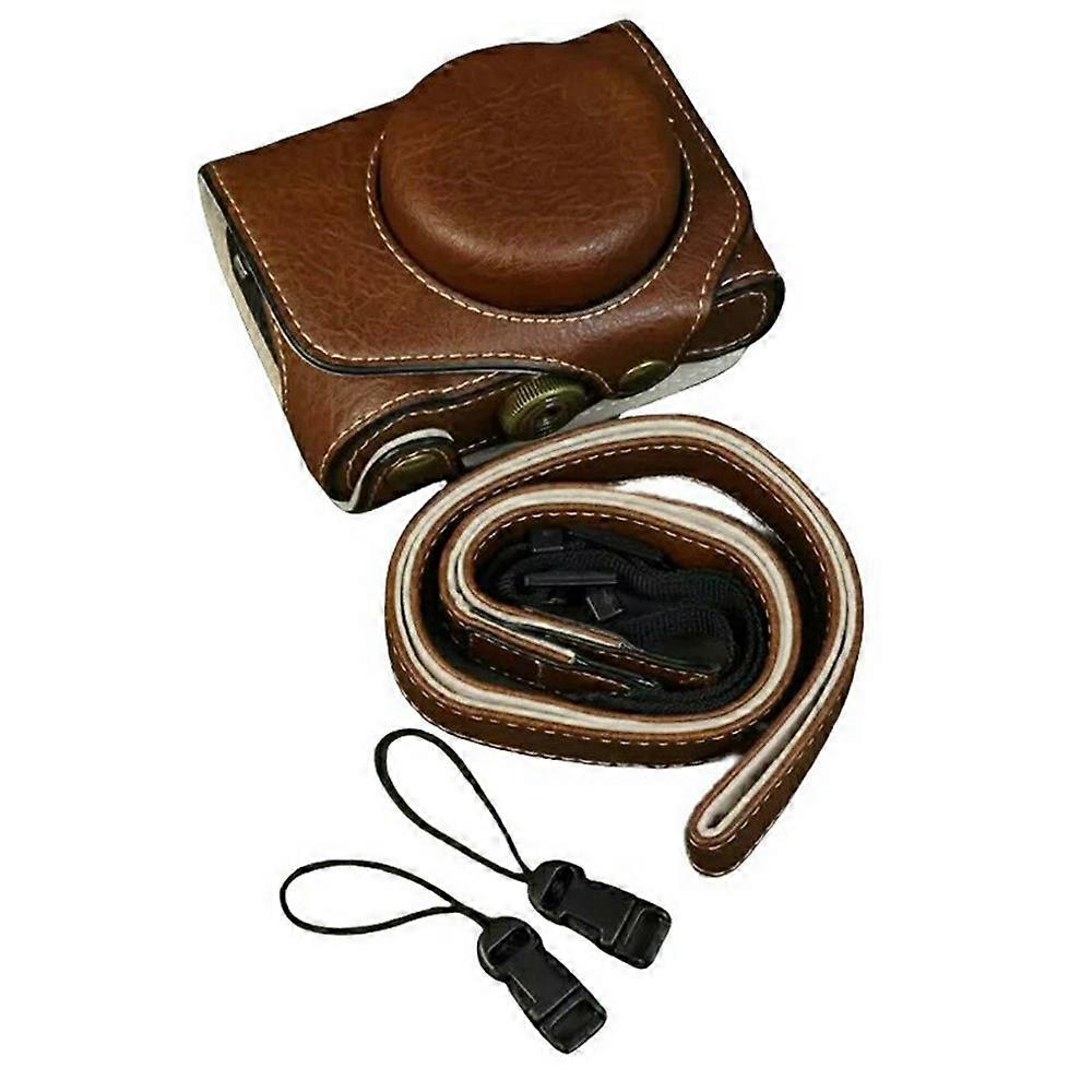 For Canon PowerShot G7xMark III / Mark II Camera Case Buffalo Texture Leather Protective Cover Without Battery Opening Coffee