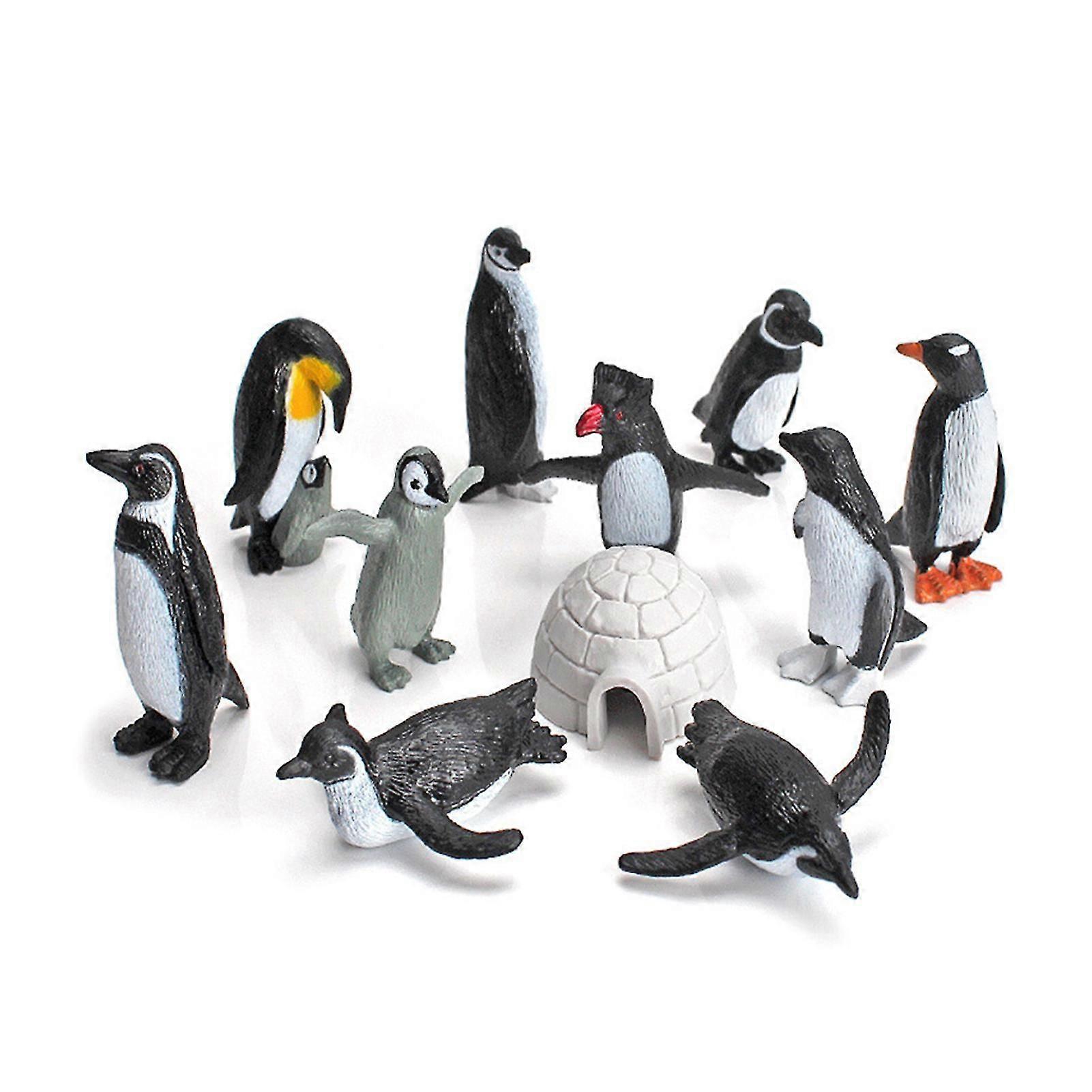11pcs/ Set Penguin Model Smallest Detail Collectable Solid Antarctic Animals Penguin Figure Toy Combo For Shelf Decor