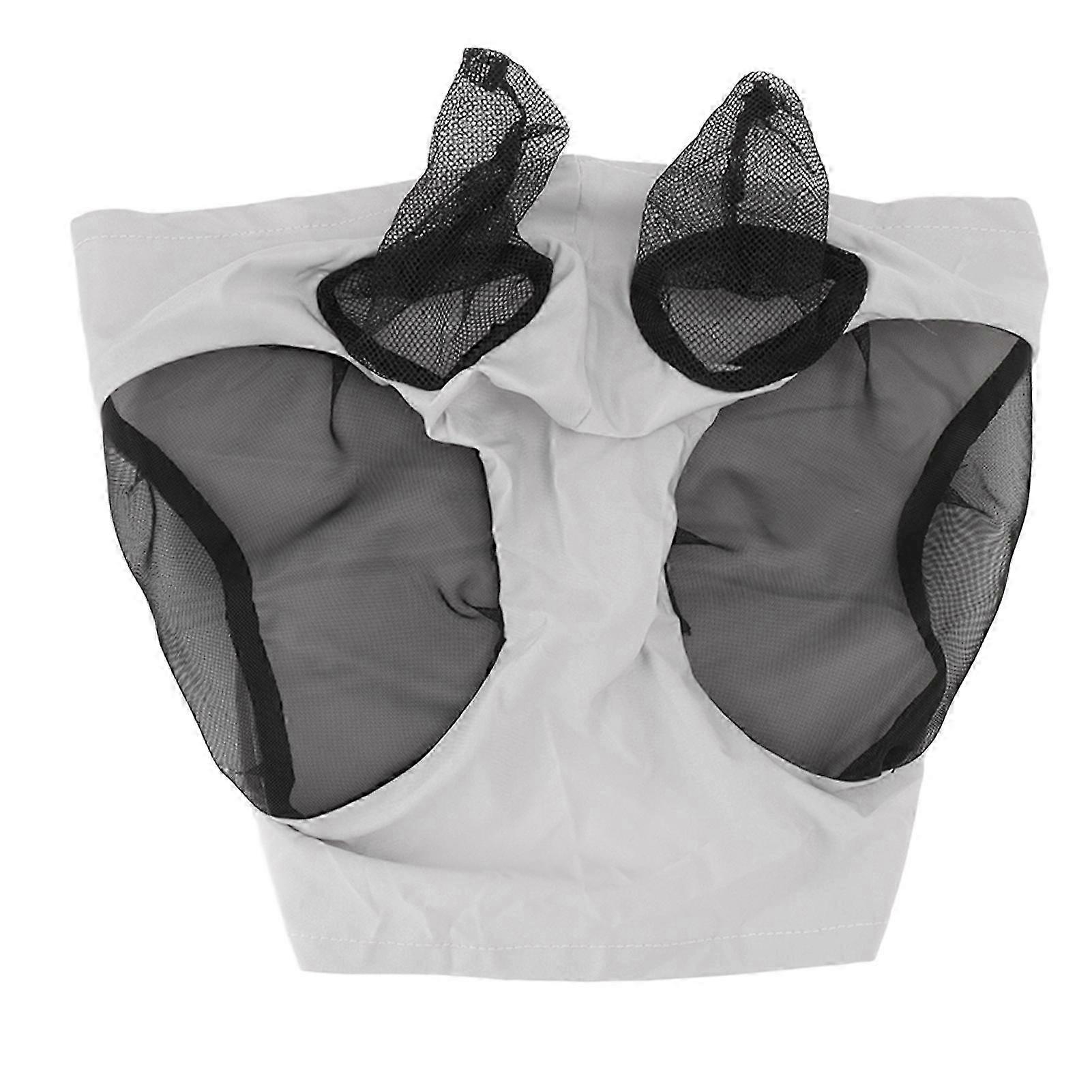 Breathable Elastic Fly Mask for Horses with Ears Protection Equestrian Equipment Gray