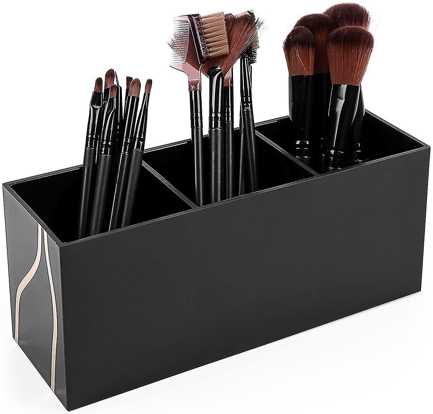 3-slot Cosmetic Brush Holder Storage Box