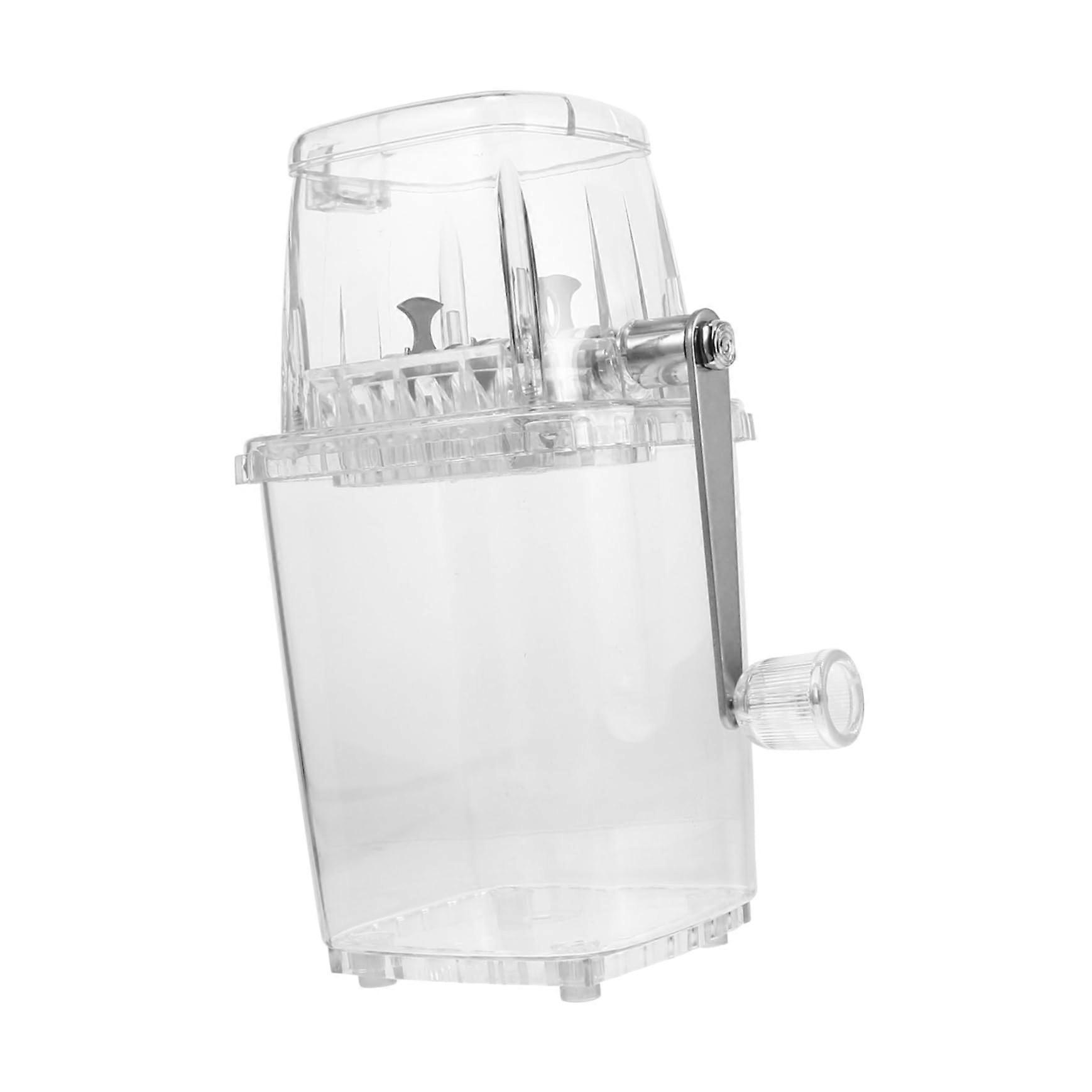Manual Ice Shaver, Stainless Steel Hand Crank Ice Crusher, Crushed Ice Maker for Slush and Snow Cones, White