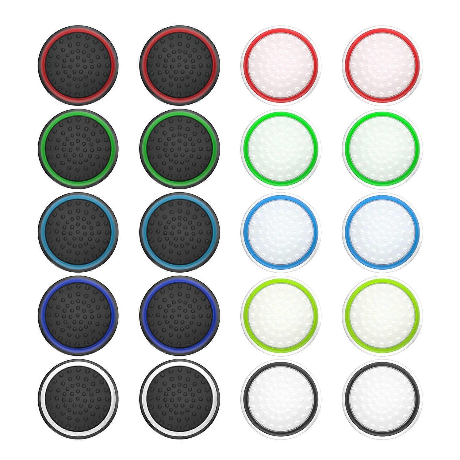 20pcs Joystick Caps Thumb Grips: Thumbstick Grip Caps for Xbox One Series X/S, PS4, PS5 Controller Accessories Sticks Joystick Attachments