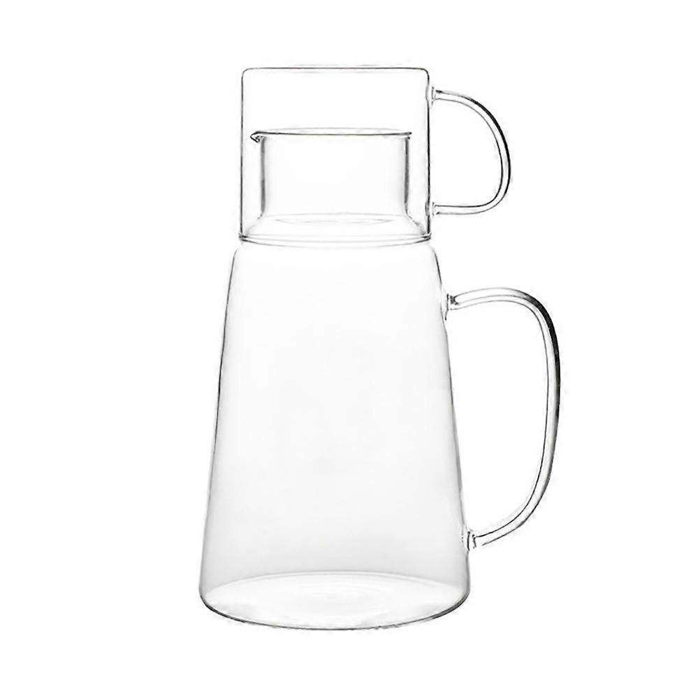 Glass Water Pitcher Transparent Home Use 23.4X11.6X11.6CM Leak Proof 2Pcs