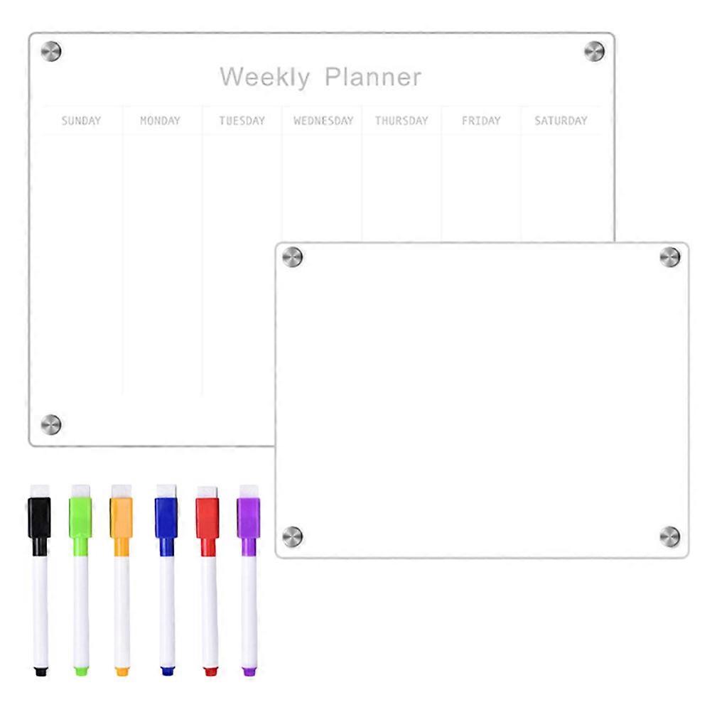 Refrigerator Planning Whiteboard Fridge Weekly Planner Magnetic School Use 29.7X21X0.2CM Daily Planner 1 Set