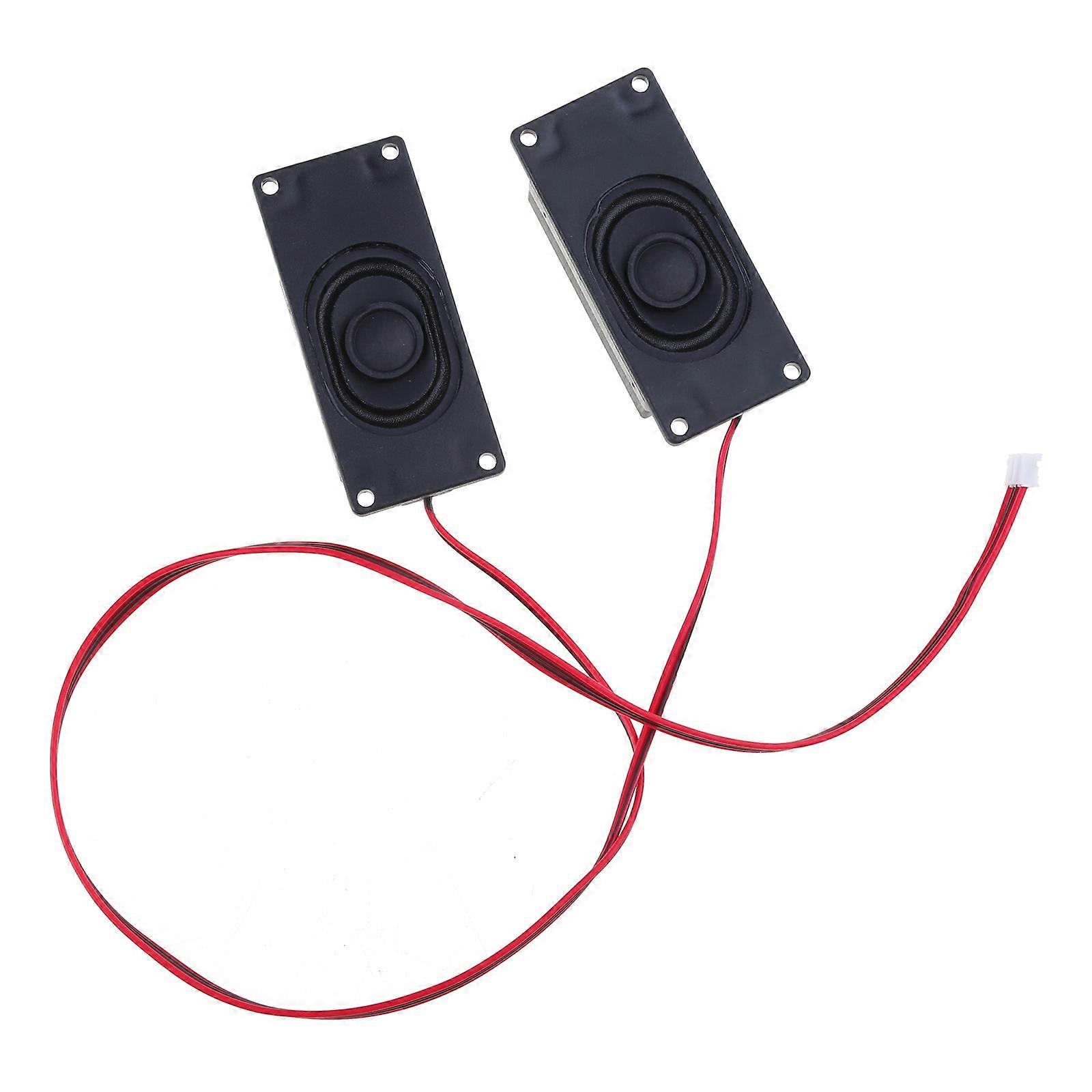 Pack of 2pcs Portable Speaker Mini Audio 3070 4ohm 3W Loudspeaker with Cable for TV Computer DIY Modification  Black