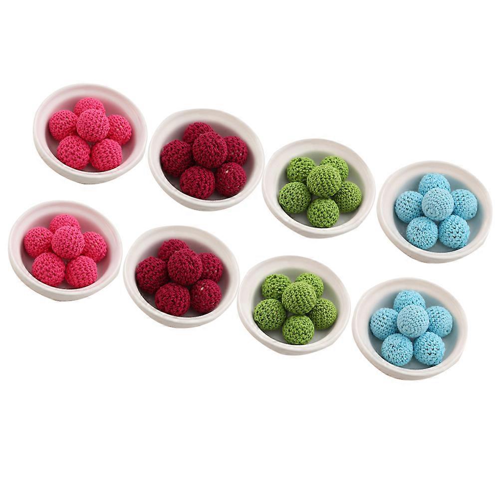 Assorted Color DIY Yarn Ball Accessories for Knitting and Craft Projects Made of Wool, Set of 20mm Balls