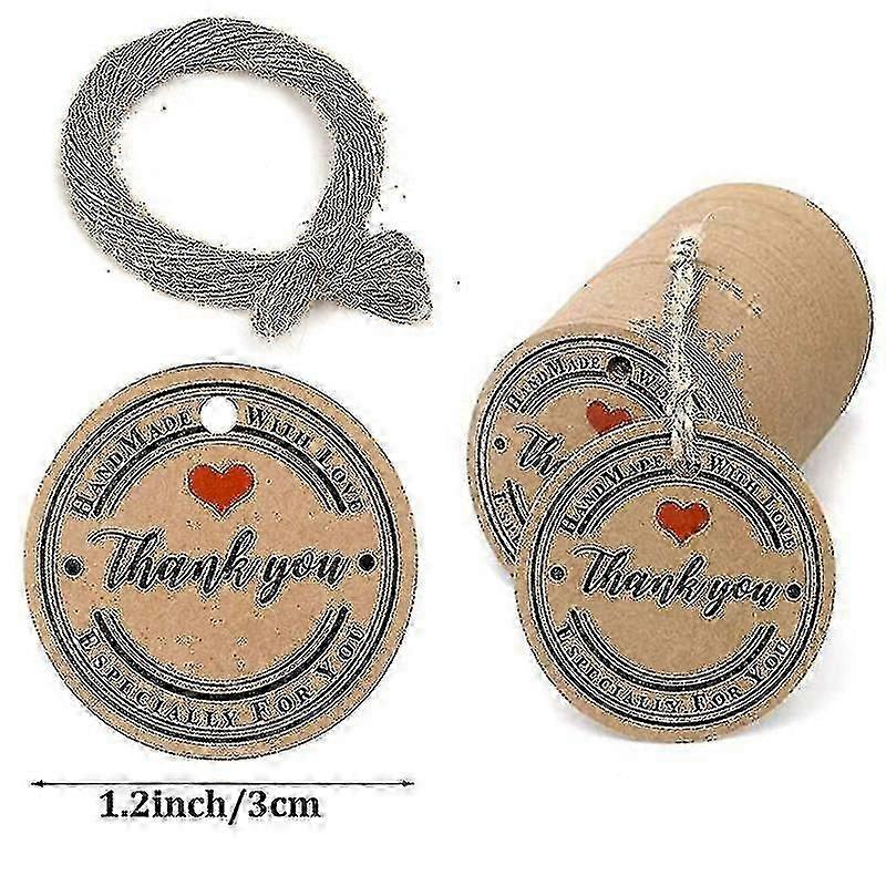 100 Handmade Kraft Paper Gift Tags with String - Perfect for UK Craft Lovers