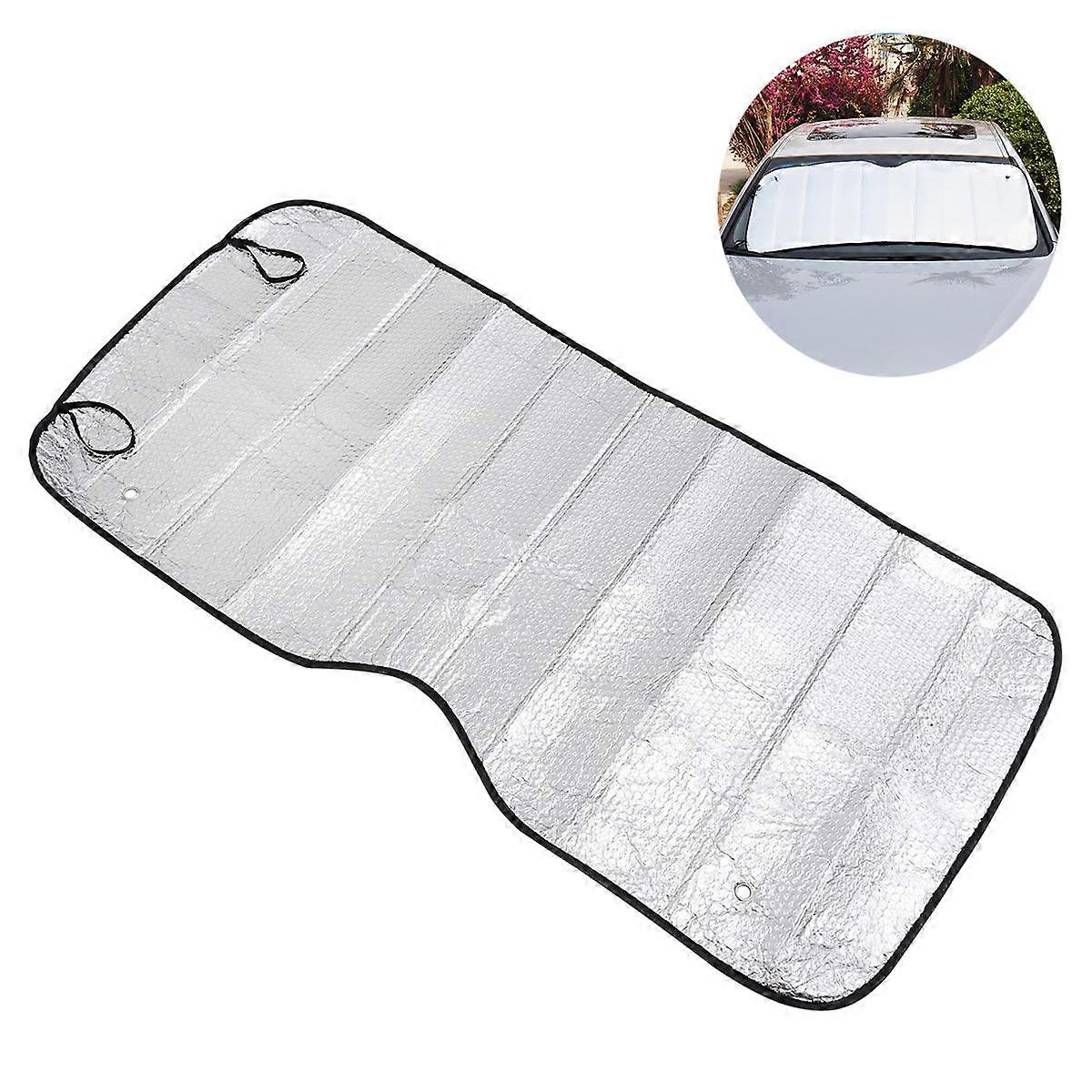 Shade Foldable Windshield Visor with Heat Reflective Aluminum Foil for Durable Use Silver 12x24 inches