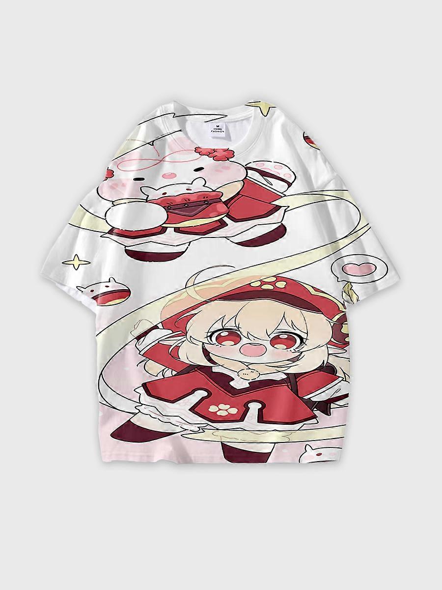 T-shirt round neck Role Pattern loose short sleeve K426