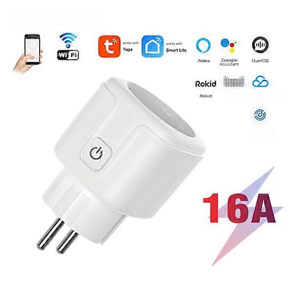 Tuya WiFi smart plug EU standard 16A 4-pack.