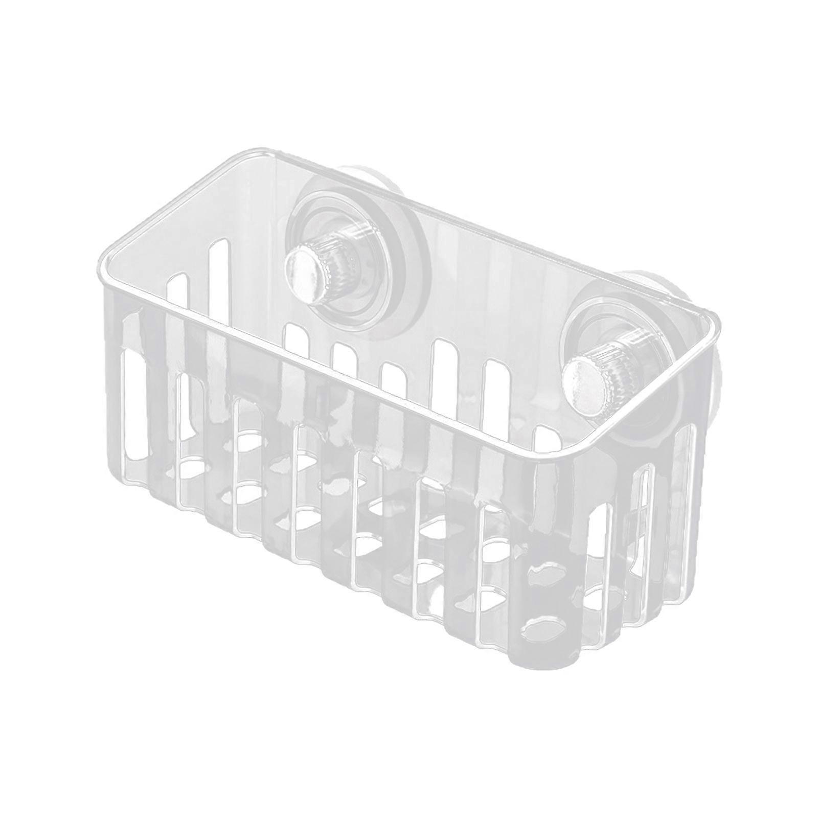 Plastic Sink Edge Storage Rack Featuring Strong Suction Cups for Efficient Dishcloth Drying and Countertop Organization  Clear