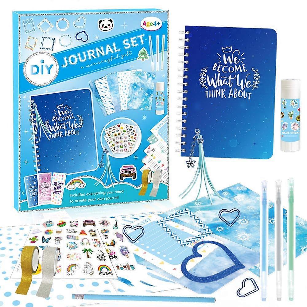DIY Diary Set for Girls, Gift for 812YearOlds, Birthday, Scrapbook, Craft Kit in Blue