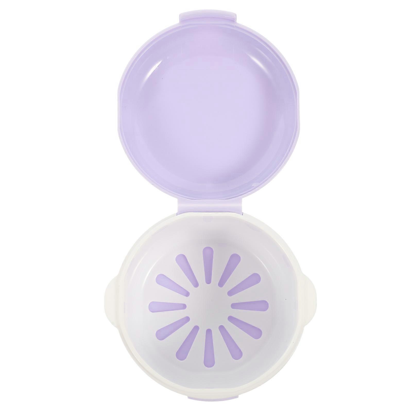 Travel Denture Case Compact Container For Business Trip 3.77X3.46X2.75in Durable PP Material With Double-layer Design 1Pcs