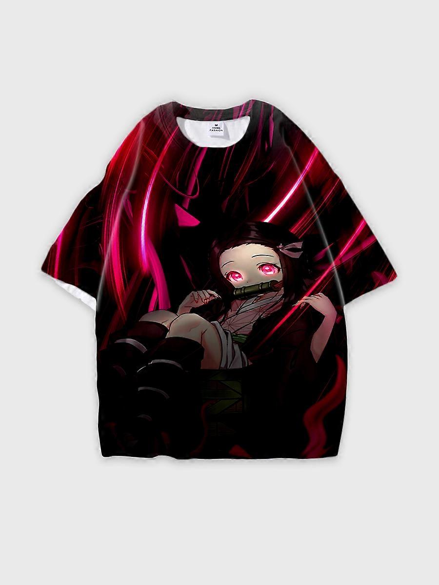 T-shirt round neck Character Pattern loose short sleeve P1223