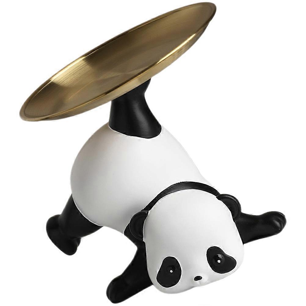Panda Figurine Key Storage Tray – Decorative Desktop Organizer for Keys, Jewelry, Snacks & More – Entryway & Bedroom Storage Solution