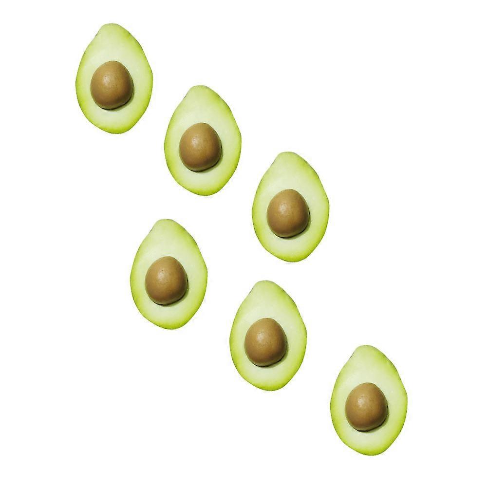 Imitation Half Avocado 6Pcs For Fruit Shop Display Garden Decor And Creative Photography Prop In 9X6.5Cm Size