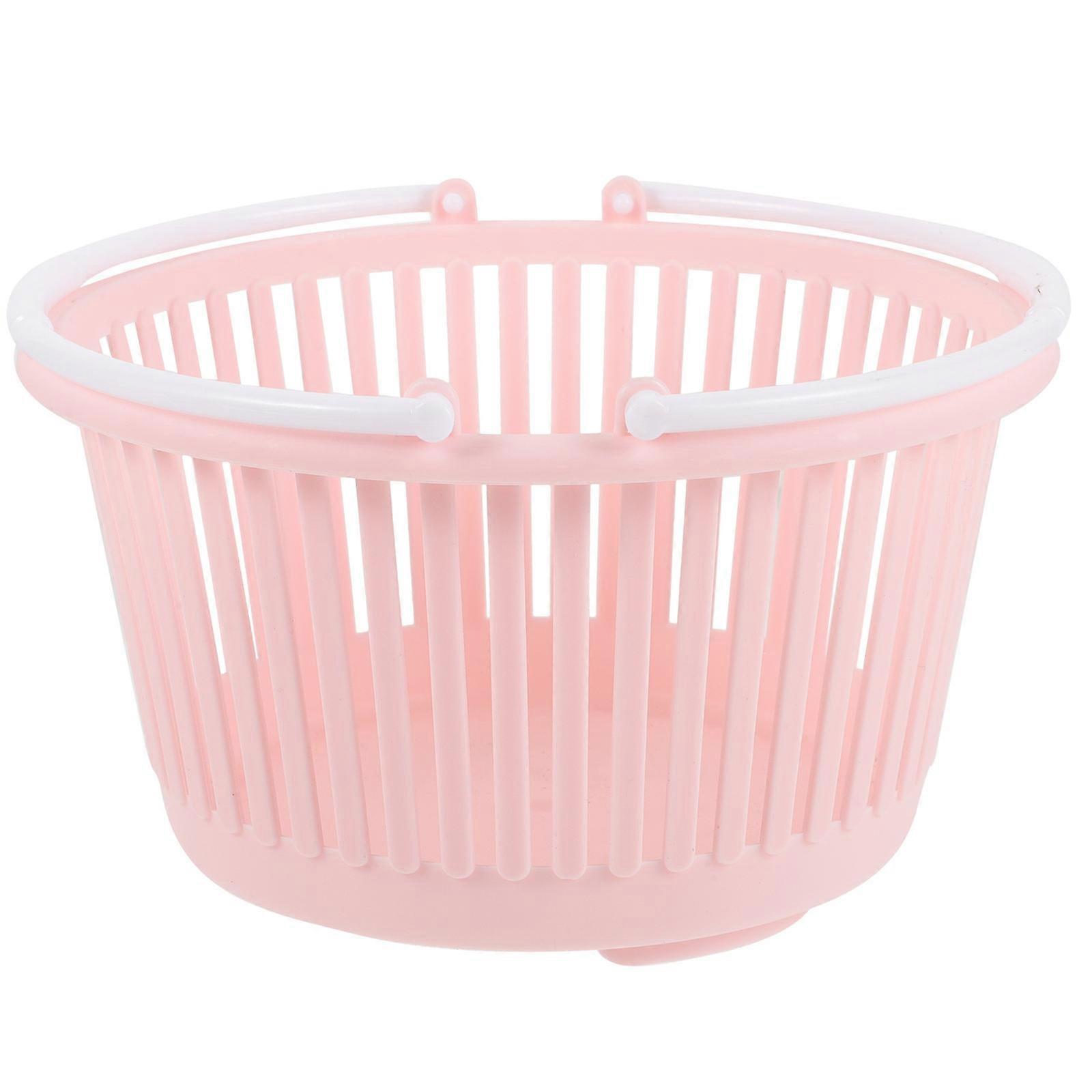 Pink Storage Baskets for Home Use Made of PP Material Set of 3 Versatile Desktop Organizers