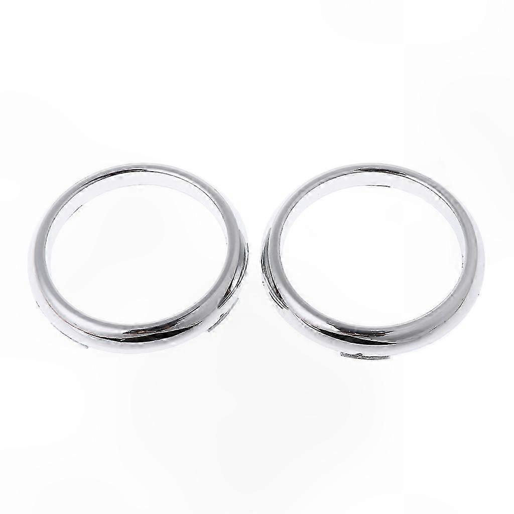 Front Fog Light Lamp Cover Trim, 1 Pair, ABS Chrome Finish