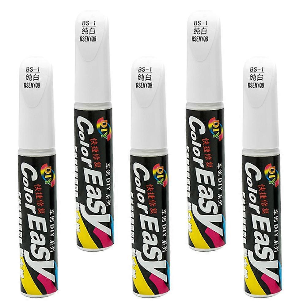 Automotive Scratch Repair Pen Set 5Pcs Gloss Enhancement Tools For DIY Repair Car Owners 12.00X1.70X1.70cm White