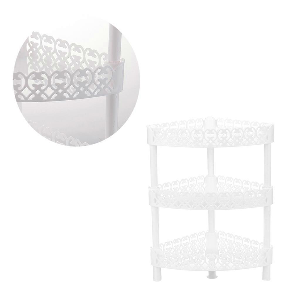 White 3 Layer Plastic Storage Shelves for Essential Oil Display in Bathroom or Desk Stand Rack 12.5x5.9x17.7 Inches