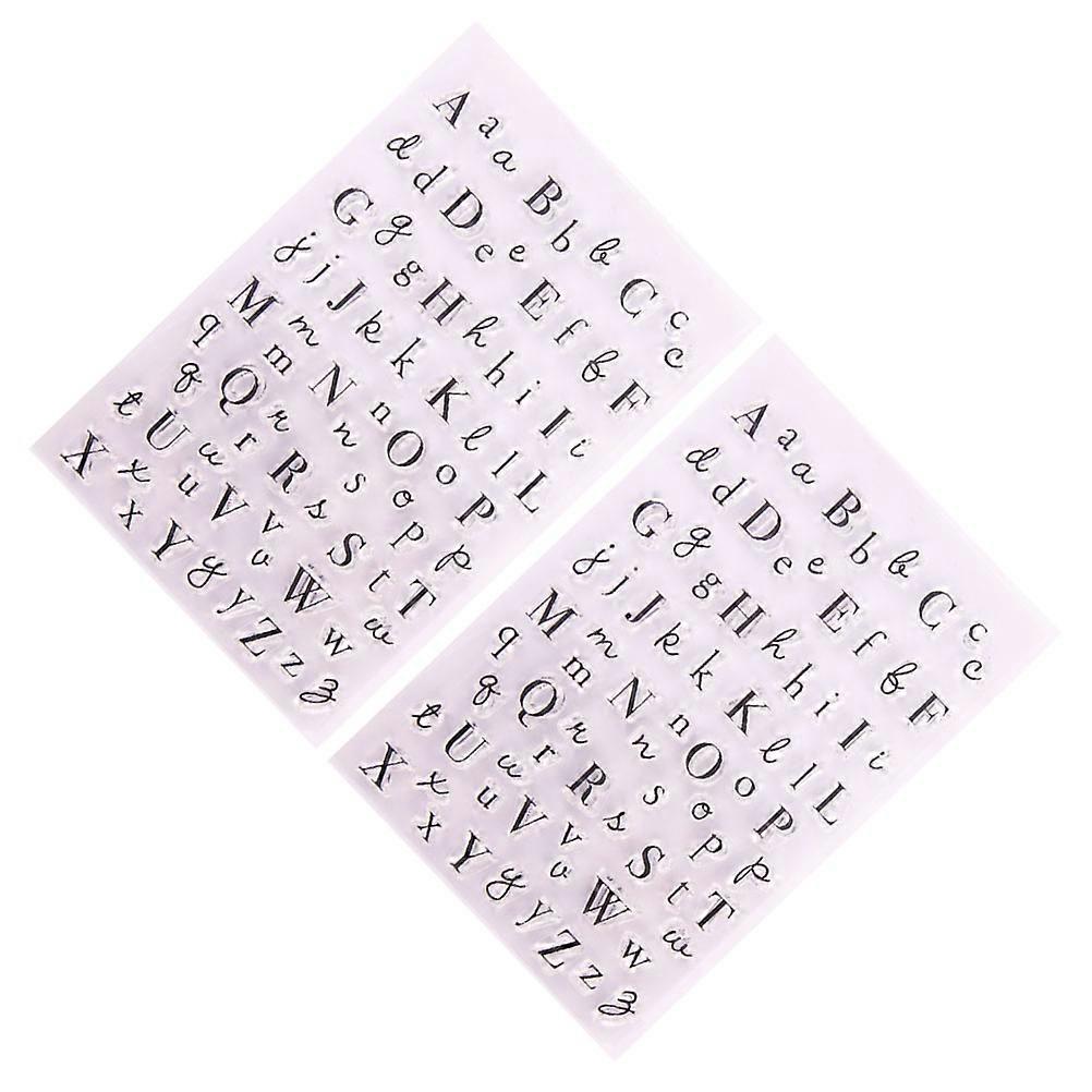 Round Clear Stamp Alphabet Design For Invitation Design 2Pcs