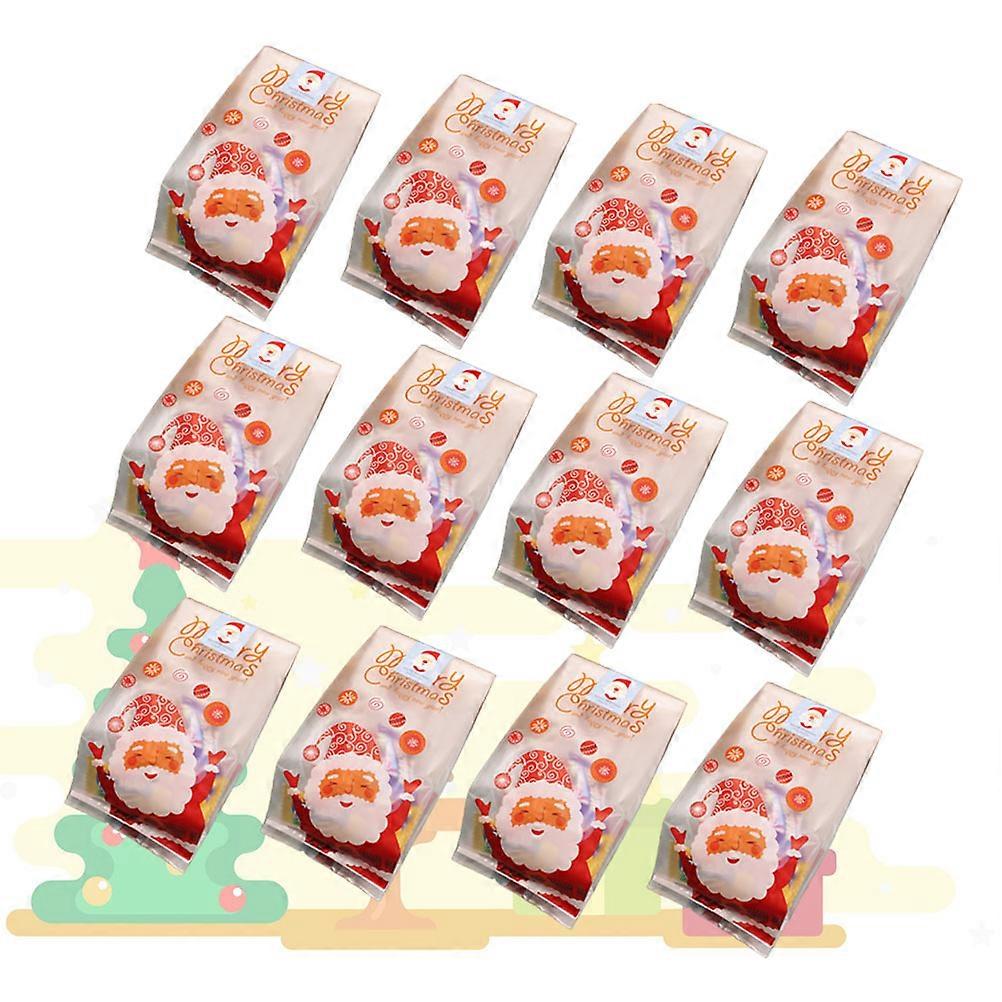 Julfest Väskor Matförpackning Rektangulär Multi Color Cookie Storage 50st för nyår gynnar